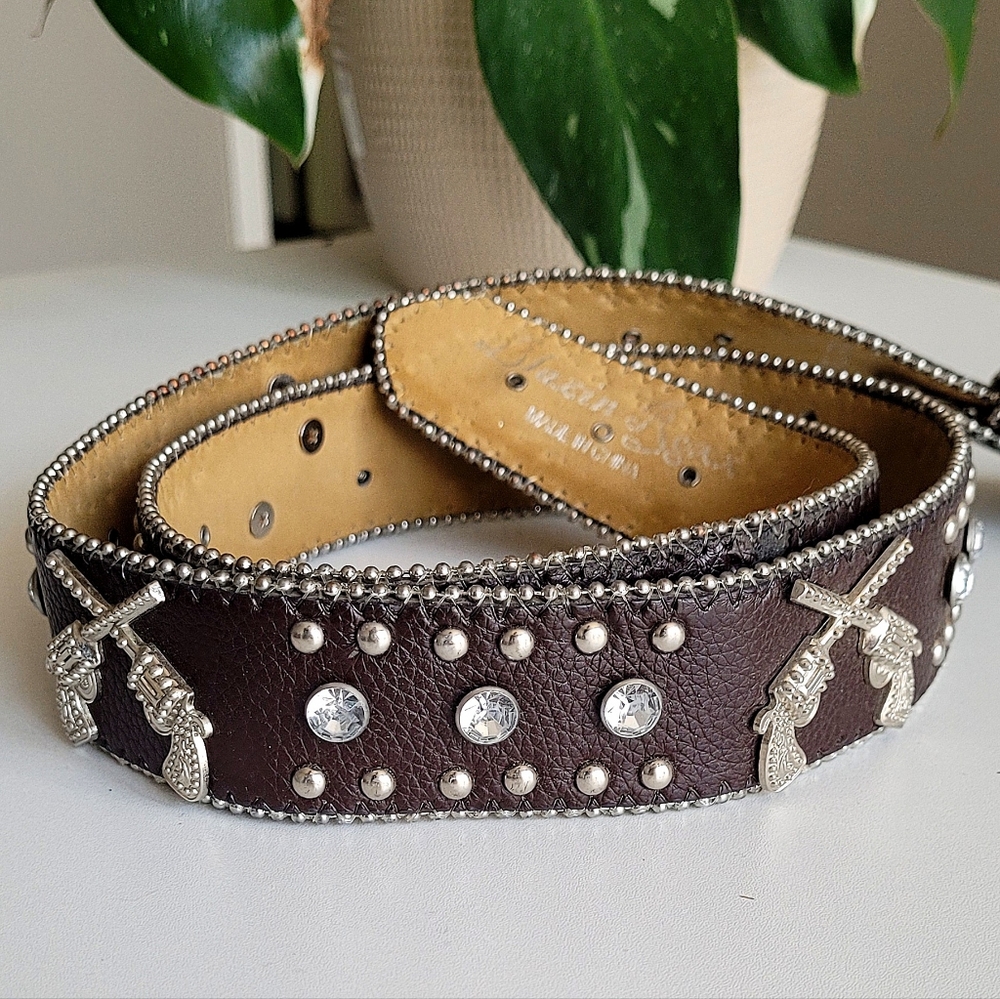 Women's Western Leather Belt with Bling Size 33